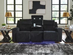 Forest Lake 2 Power Sofa W/ Drop Down Table In Alloy