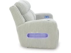 Forest Lake 2 Power Sofa W/ Drop Down Table In Alloy