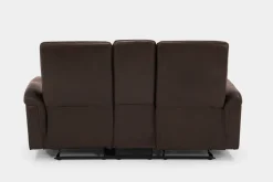 Forte Reclining Console Loveseat In Dark Brown