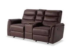 Forte Reclining Sofa & Console Loveseat In Dark Brown