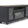 Foyland Fireplace Console In Black/Brown