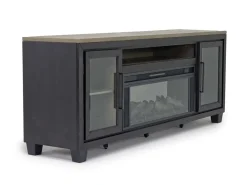 Foyland Fireplace Console In Black/Brown