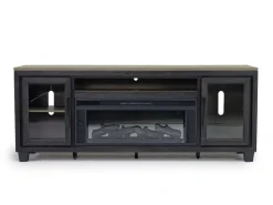 Foyland Fireplace Console In Black/Brown