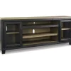 Foyland Media Console In Black/Brown