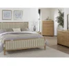 Furano Channel Upholstered Panel Bed, Dresser, Mirror & Nightstand In Ginger, Full