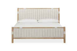 Furano Channel Upholstered Panel Bed In Ginger, Full