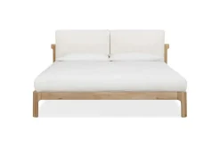 Furano Upholstered Bed, Dresser, Mirror & 1 Drawer Nightstand In Ginger, Full