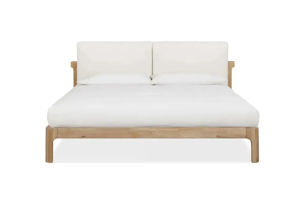 Furano Upholstered Bed, Dresser, Mirror & 1 Drawer Nightstand In Ginger, Full