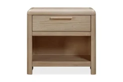 Furano Upholstered Bed, Dresser, Mirror & 1 Drawer Nightstand In Ginger, Full