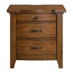Gage 3 Drawer Nightstand In Chestnut