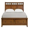 Gage Sleigh Bed W/ Storage In Chestnut, Queen