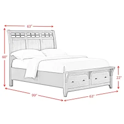 Gage Sleigh Bed W/ Storage In Chestnut, Queen