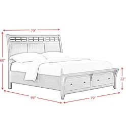 Gage Sleigh Bed W/ Storage In Chestnut, Queen