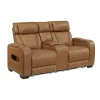 Gallington 2 Power Console Loveseat In Brown