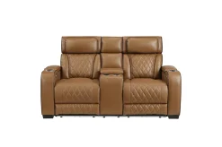 Gallington 2 Power Sofa & Console Loveseat In Brown