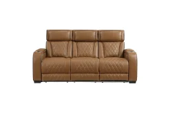 Gallington 2 Power Sofa W/ Drop Down Console In Brown