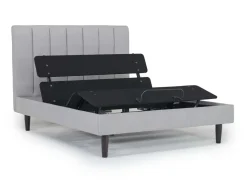 Gavin Upholstered Adjustable Foundation Bed In Charcoal, Full