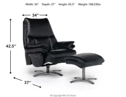 Geneva Chair & Ottoman In Wales Basalt