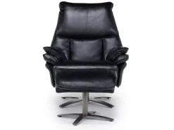 Geneva Chair & Ottoman In Wales Basalt