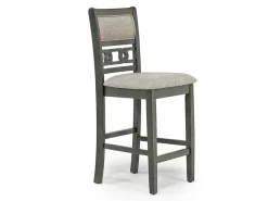 Gia Counter Height Extendable Round Dining Table & 2 Stools In Gray