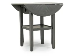 Gia Counter Height Extendable Round Dining Table & 2 Stools In Gray