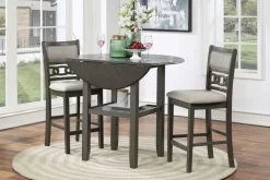 Gia Counter Height Stool In Gray, Set Of 2