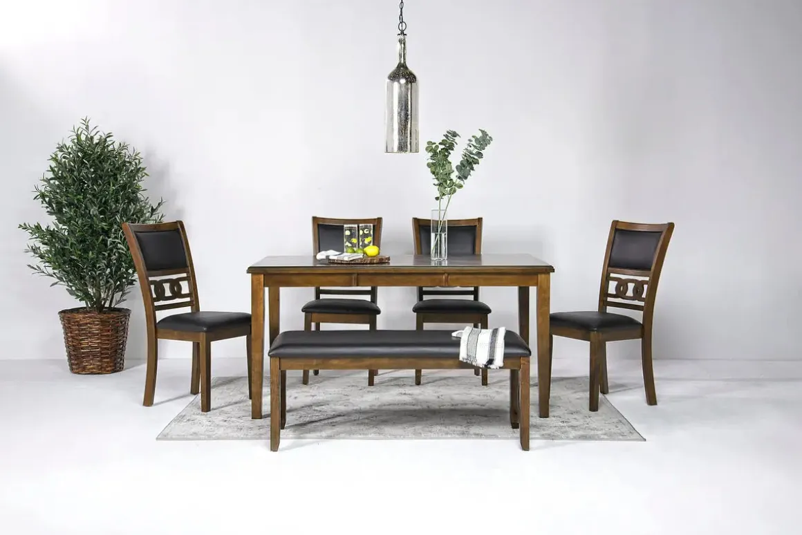 Gia Dining Bench In Dark Brown