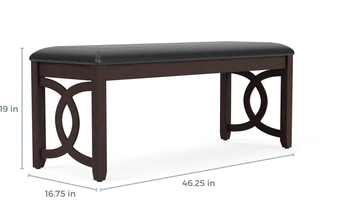 Gia Dining Bench In Dark Brown