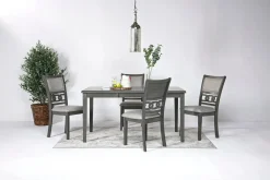 Gia Dining Table & 4 Chairs In Dark Brown