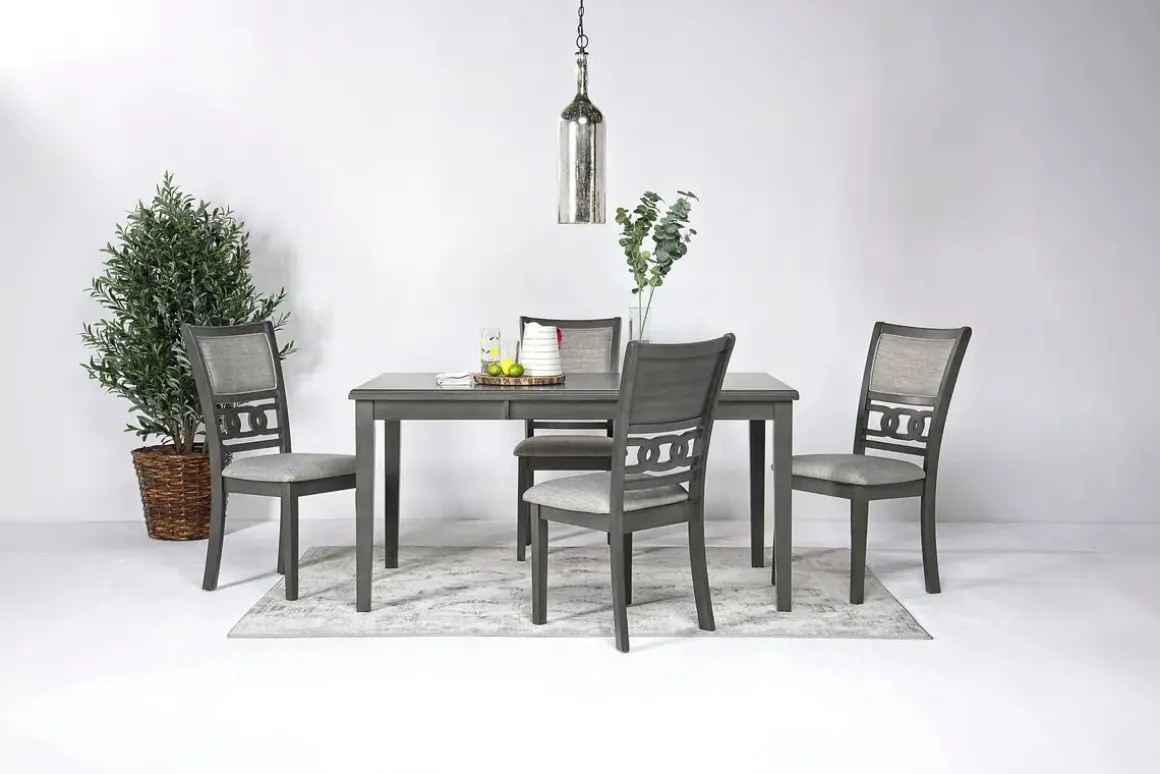 Gia Dining Table & 4 Chairs In Dark Brown
