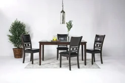 Gia Dining Table & 4 Chairs In Dark Brown