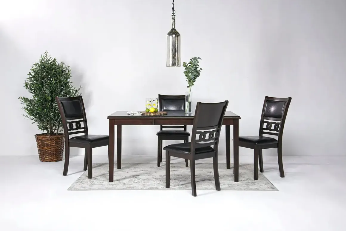 Gia Dining Table & 4 Chairs In Dark Brown