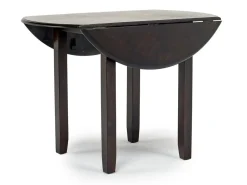 Gia Extendable Round Dining Table & 2 Chairs In Dark Brown