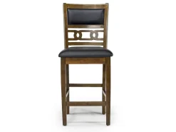 Gia Round Counter Height Dining Table & 4 Stools In Gray