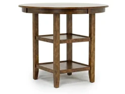 Gia Round Counter Height Dining Table & 4 Stools In Gray