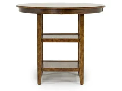 Gia Round Counter Height Dining Table & 4 Stools In Gray