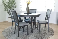 Gia Round Dining Table & 4 Chairs In Dark Brown