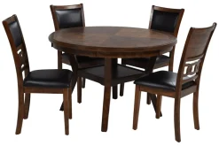 Gia Round Dining Table & 4 Chairs In Dark Brown