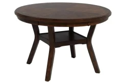Gia Round Dining Table & 4 Chairs In Dark Brown