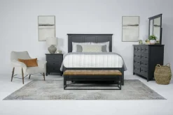 Grace Panel Bed, Dresser, Mirror & Nightstand In Snowfall, Full