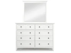 Grace Panel Bed, Dresser, Mirror & Nightstand In Snowfall, Full