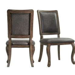 Gramercy Tufted Tall Back Side Chair In Walnut, Set Of 2
