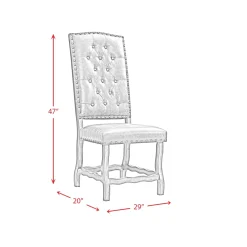 Gramercy Tufted Tall Back Side Chair In Walnut, Set Of 2