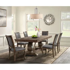 Gramercy Tufted Tall Back Side Chair In Walnut, Set Of 2