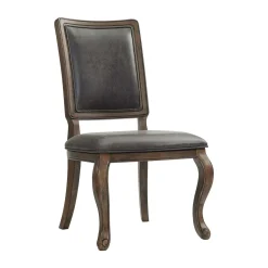 Gramercy Tufted Tall Back Side Chair In Walnut, Set Of 2