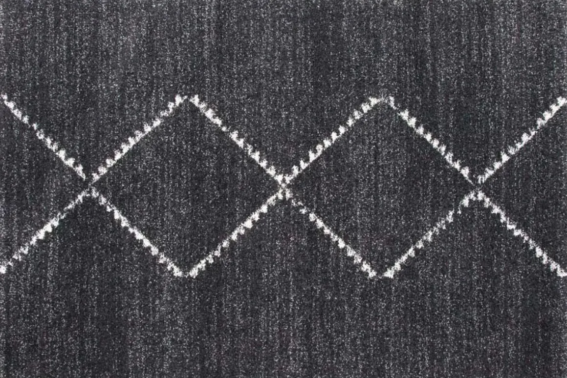 Granada Luna Rug In Diamond Black, 5’ X 8’