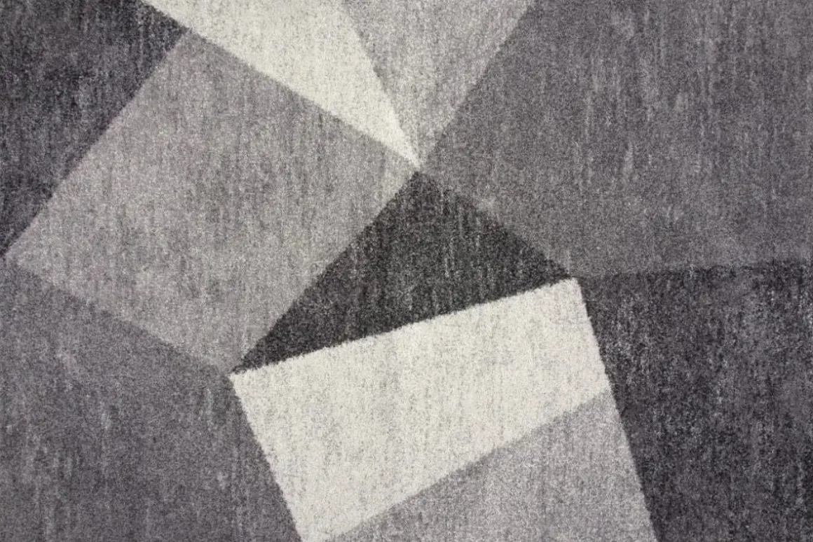 Granada Vista Rug In Gray Geometric, 5’ X 8’