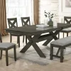 Gulliver Dining Table, 4 Chairs & Bench In Rustic Brown