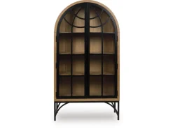 Gwenwhich Glass Door Chest In Natural Brown/Black