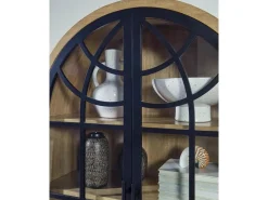 Gwenwhich Glass Door Chest In Natural Brown/Black